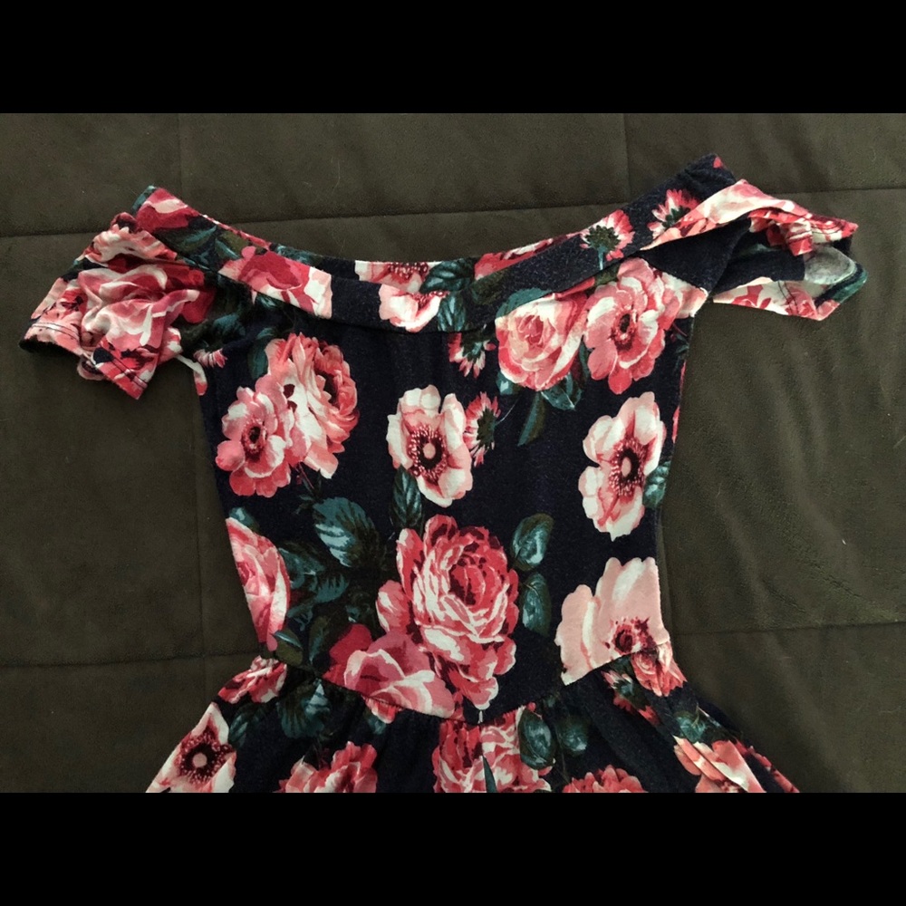 floral, off the shoulder romper.